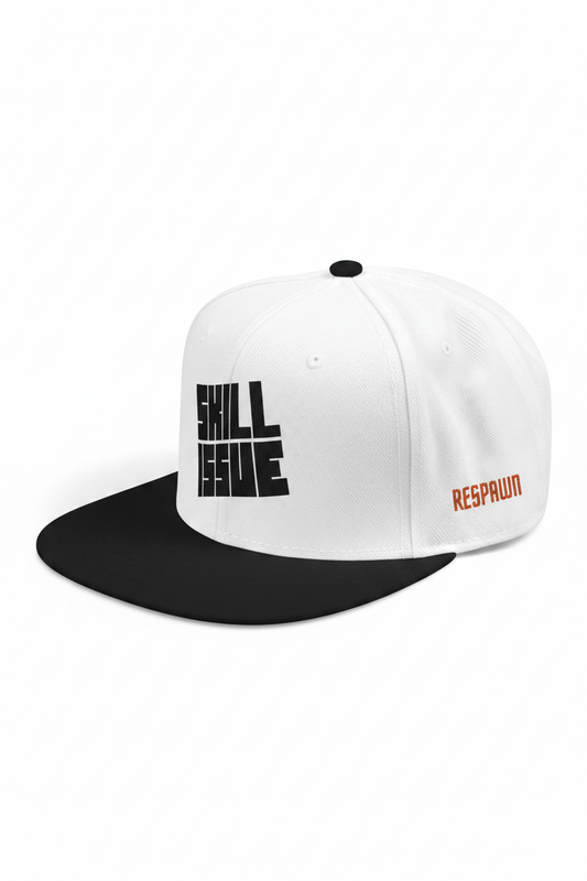 SIREN INDUSTRIES RESPAWN Snapback - White on Black Studio Mockup