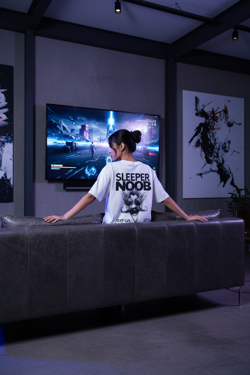 SLEEPER NOOB – Female model 3/4 back angle gaming