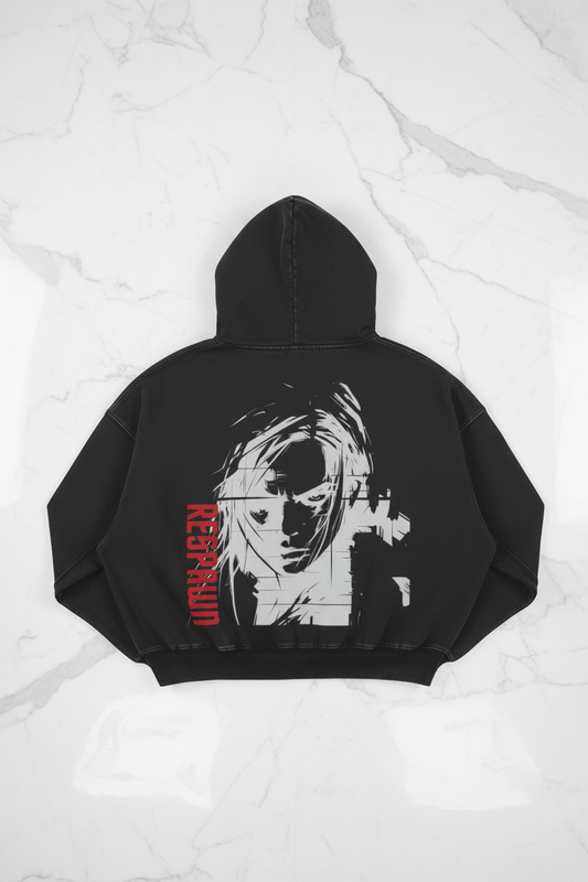 SNIPER Hoodie - Full Back Panel, White Marble