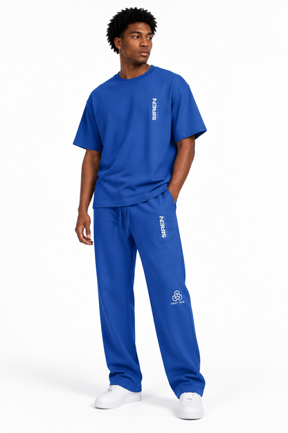 Three-quarter mockup with sweatpants